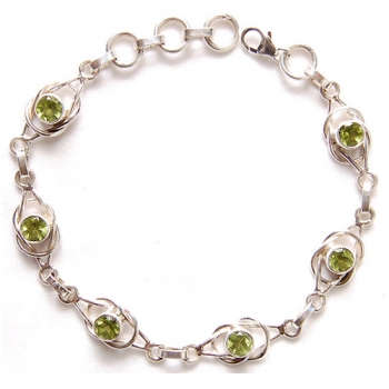 925 sterling silver green peridot bracelet